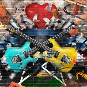 ToF Behang graffiti muziekinstrumenten
