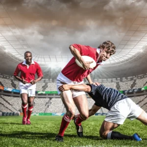 ToF Behang sport rugby spelers in duel om bal