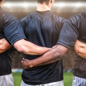 ToF Behang sport rugbyspelers die samen staan voor de wedstrijd