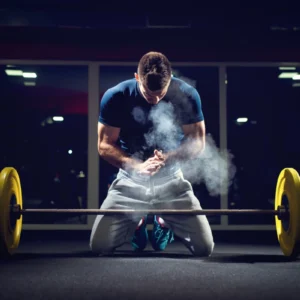 ToF Behang sport gewichtheffer bereidt zich voor op training