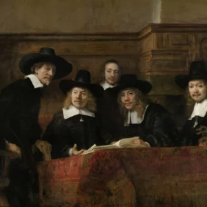 ToF Behang schilderij De staalmeesters, Rembrandt van Rijn