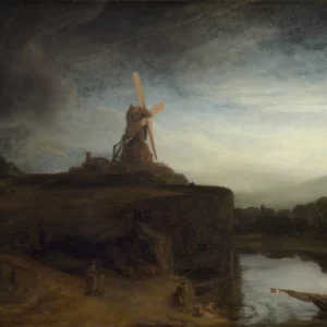 ToF Behang schilderij De Molen, Rembrandt van Rijn