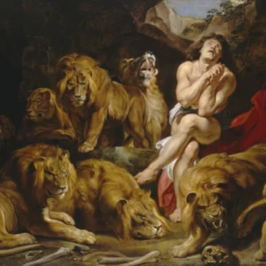ToF Behang schilderij Daniël in de leeuwenkuil, Peter Paul Rubens