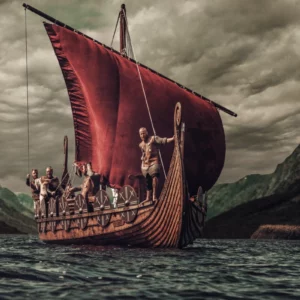 ToF Behang mensen Vikingen op boot