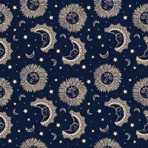 ToF Behang bohemian boheems patroon met zon, maan en sterren