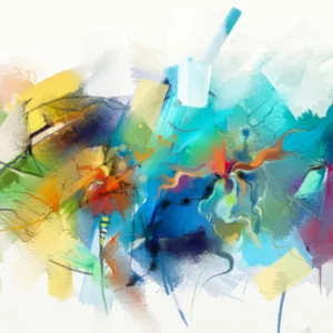 ToF Behang kunst abstract kleurrijk olieverfschilderij