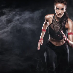 ToF Behang sport atletische vrouw die hardloopt