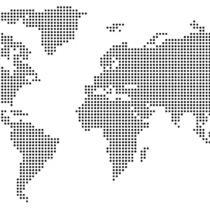 ToF Behang wereld getekend met stipjes