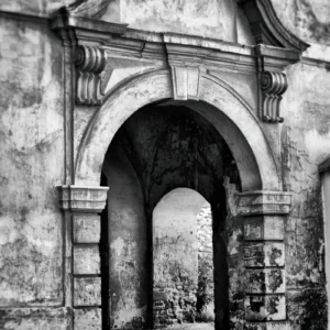 ToF Fotobehang zwart-wit oude poort