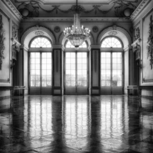 ToF Fotobehang zwart-wit danszaal of stijlkamer