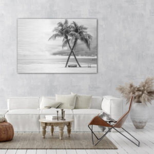 ToF Wanddecoratie landschap mooi strand in Thailand zwart-wit