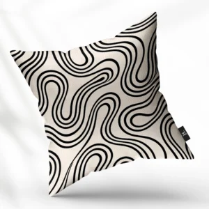ToF Sierkussen Abstract Lijnen Zwart Wit