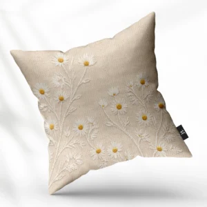 ToF Sierkussen Bloemen-Florals Zacht Geel Madelief