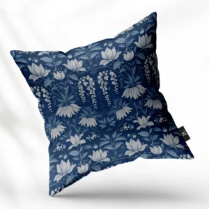 ToF Sierkussen Bloemen-Florals Royal Blue Botanica