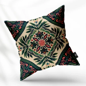 ToF Sierkussen Bloemen-Florals Boho Jungle Groen Roze