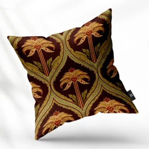 ToF Sierkussen Botanisch klassieke palmprint rood goud