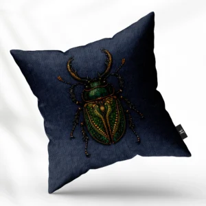 ToF Sierkussen dieren kever groen goud ornament