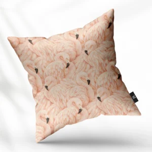 ToF Sierkussen dieren flamingo zacht roze patroon