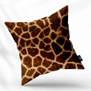 ToF Sierkussen dieren giraf print warm bruin