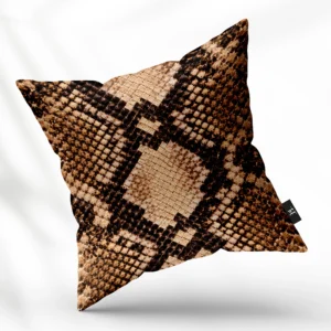 ToF Sierkussen dieren slang print bruin beige