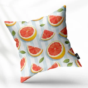 ToF Sierkussen fruit grapefruit roze strepen zomers