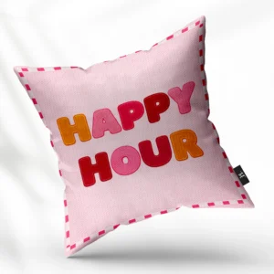 ToF sierkussen tekst happy hour kleurrijk